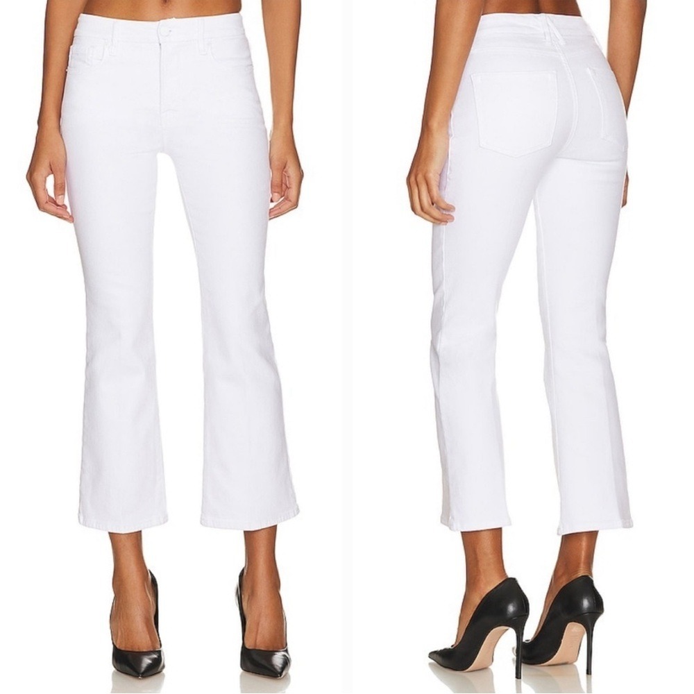Good American Good Legs Crop Mini Boot in White001